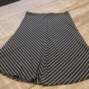 Black and White Striped Women's Skirt